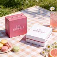 Boîte cosmétique rigide en carton blanc rose éco-responsable personnalisée, boîte cadeau haut de gamme pour supermarché, emballage de bijoux et de soins de la peau