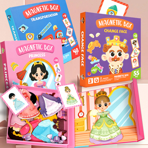 Juego de Rompecabezas Magnético para Niños Pequeños, Juguete Educativo Montessori, Disfraz de Princesa, Juego de Ensamblaje de Rompecabezas con Caras Intercambiables - Product Image 2