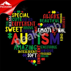 طباعة نقل DTF الوعي بمرض التوحد ، الحديد على التوحد نقل الفينيل للتيشيرت والحقائب الفارغة - Product Image 4