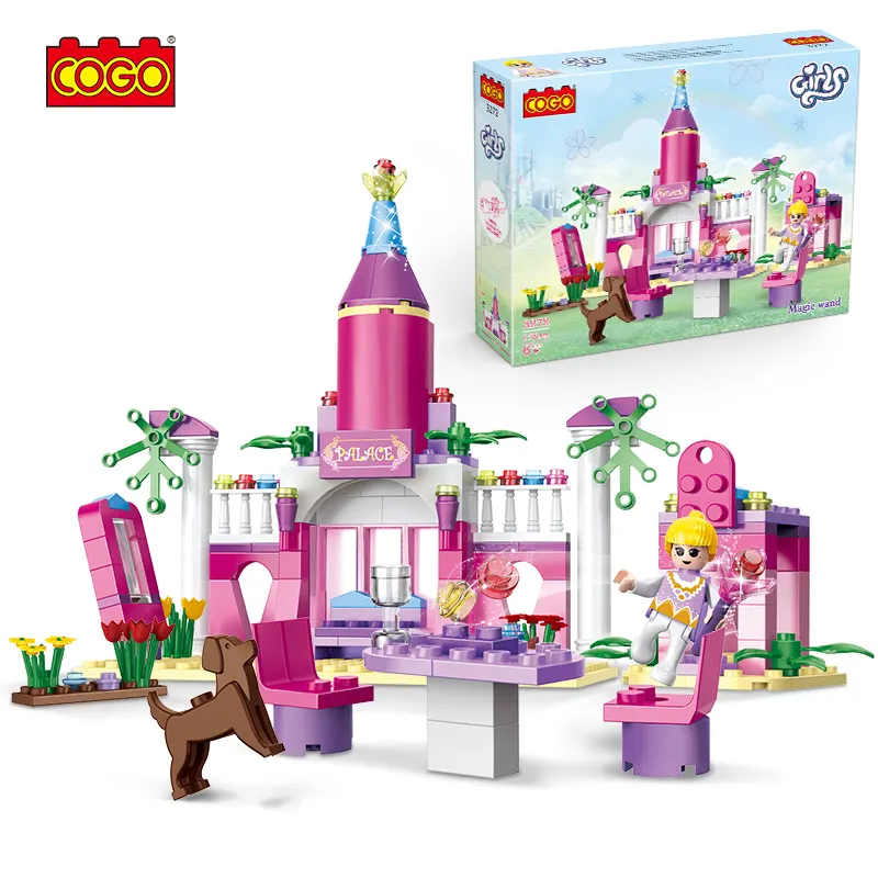COGO卸売教育用品女の子プリンセス城ABSプラスチックレンガビルディングブロック子供のためのおもちゃ