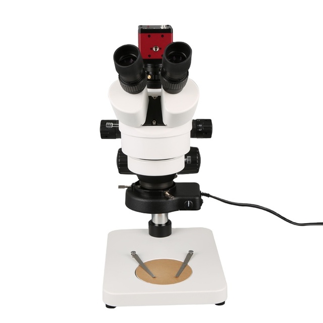 Kaisi 37045 Trinocular Microscope 7X~45X Continuous Zoom Stereo Head Microscope Optical Instrument Equipment