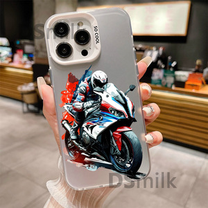 Funda para teléfono móvil para iPhone15 14 13Promax New Motorcycle Rider para Apple 16Promax Laser Color Silver Funda protectora - Product Image 3