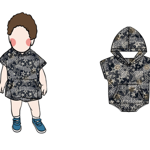 GA-28 Vente en gros Combinaison à capuche pour bébé fille, automne, boutons pression, manches courtes, polyester/coton biologique, style Europe & Amérique - Product Image 2