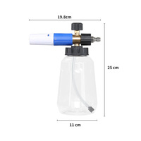 Bouteille transparente en PA de 1L, lance à mousse pour shampoing neige, pistolet lance-mousse pour lavage de voiture, canon à mousse