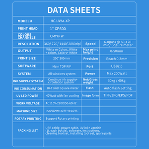 Nhỏ A4 UV LED phẳng máy in phun với xp600 6 màu sắc đầu in cho tùy chỉnh dịch vụ in ấn miễn phí với mực - Product Image 4