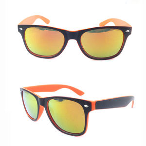 Lunettes de soleil miroir couleur néon promotionnelles, légères, protection <span class=keywords><strong>UV</strong></span>, monture PC en bleu, blanc, rouge, jaune, café - Product Image 3