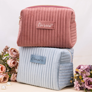 批发化妆个性化伴娘包结婚礼物旅行化妆品生日礼物结婚礼物天鹅绒袋袋 - Product Image 5