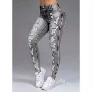 Jeans pour femmes taille basse vente chaude <span class=keywords><strong>pas</strong></span> <span class=keywords><strong>cher</strong></span> Denim mode femmes taille basse lavé en détresse Jeans approvisionnement du Bangladesh - Product Image 5