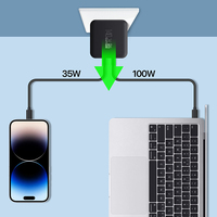 Adaptateur secteur mural US 140W double USB-C à charge rapide, chargeur GaN 3.1 PD3.1 140W pour Apple iPhone, MacBook, téléphone, ordinateur portable