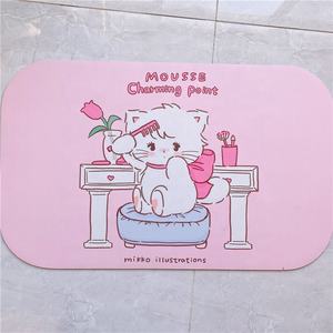 Tapis de sol absorbant pour salle de bain Ménage Chambre de fille Mikko Mignon Tapis décoratif devant la table de lavage Dérivés d'anime - Product Image 2