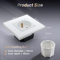 Prise murale intelligente, prise électrique intelligente compatible avec Alexa/Google Home/application Tuya, commande vocale, prise WiFi, 16 A