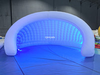 Dôme d'air gonflable d'auvent promotionnel avec la tente blanche d'étape de pub de mariage d'igloo de lumières de LED pour le salon commercial