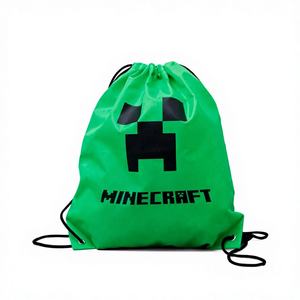 High Quality Recyclable <b>Medium</b> 210D Travel Drawstring Sport Polyester Foldable Backpack Shoes Shopping <b>Bags</b> Storage Clothes Gift - Product Image 1