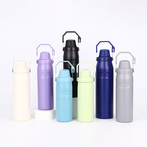 Botella deportiva aislada de acero inoxidable de doble pared, botella de agua para ciclismo de 500ml con asa para vasos al aire libre - Product Image 5