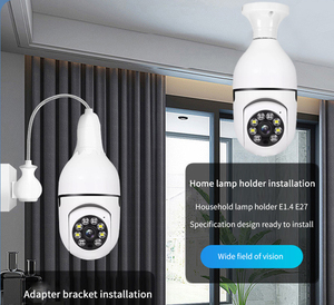 Wholesales Wireless <b>Small</b> Indoor Motion Detection <b>Security</b> Light Bulb Cctv <b>Camera</b> Video Mini Wifi PTZ <b>Camera</b> with Night Vision - Product Image 2