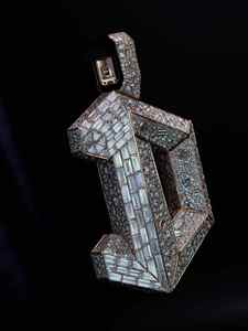 Pendentif personnalisé de luxe en argent sterling 925 avec moissanite, style hip-hop, collier avec lettres de rappeur, style diamant glacé, personnalisable - Product Image 4