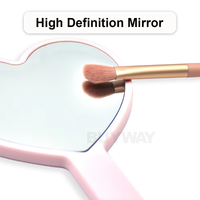 Miroir de maquillage portable personnalisé, mini miroir cosmétique de voyage, logo de marque privée, cadeau, forme de cœur mignonne, petit format de poche