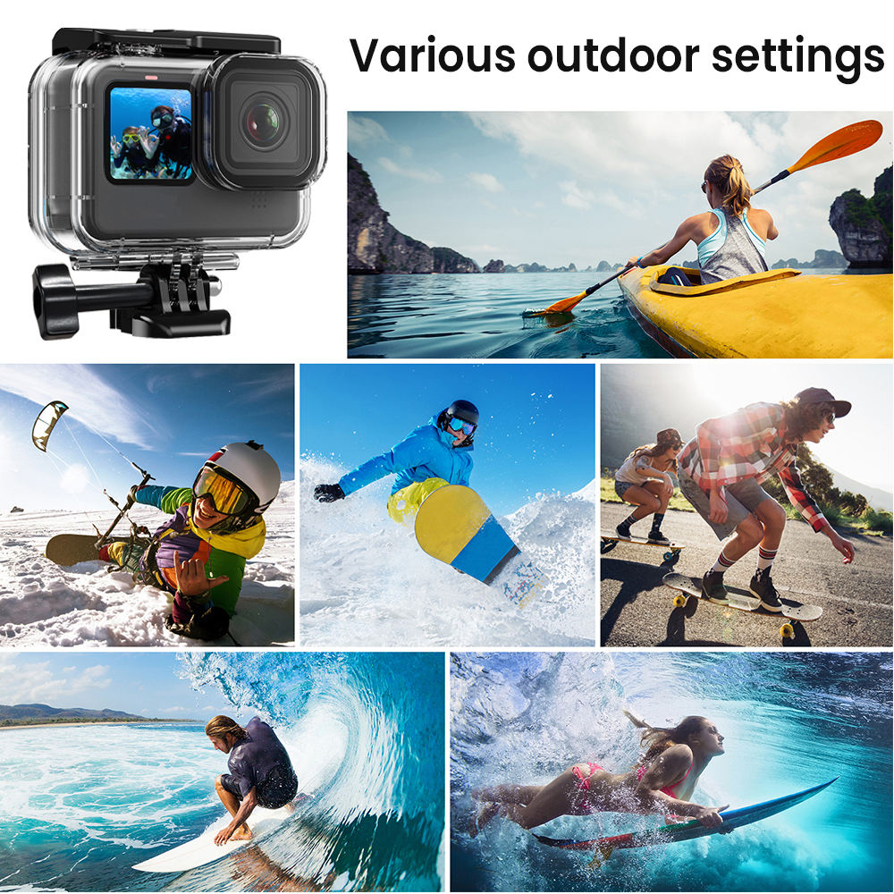 HONGDAK Action Cameras Accessories Kit 55 in 1 Selfie Stick Set for GoPro Hero 13 Waterproof Case Accessories Kit