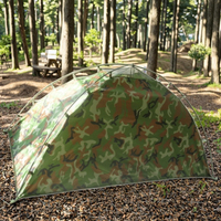 Tente d'été pour une personne à motif vert, une chambre, design portable pour le camping en plein air et utilisation par tous les temps