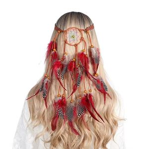 Women's Ethnic Style Boho <b>Hippie</b> Feather Hairband Wholesale Bohemian Indian Headwear Headdress <b>Hippie</b> <b>Accessories</b> Hair <b>Accessory</b> - Product Image 3