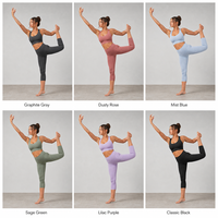 Ensemble de yoga 2 pièces pour femme avec logo personnalisé, soutien-gorge bandeau et legging taille haute en maille alvéolée respirante à séchage rapide, idéal pour le yoga, le Pilates, la gym et la danse