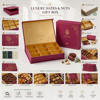 Op maat gemaakte Arabische Eid-dadelpakketten met inlegbakjes voor dadels, noten, gedroogd fruit, baklava, biscuit, dessert en cadeausets