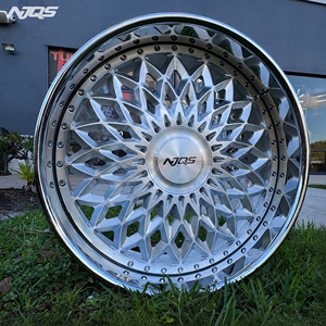 ล้อแม็กซ์โครเมียม NJQS Custom Luxury แบบ 2 ชิ้น <span class=keywords><strong>ขอบ</strong></span>ลึก ขนาด 19 20 21 23 24 26 นิ้ว 5x112 5x114.3 5x130 ล้ออัลลอยด์ฟอร์จ - Product Image 6
