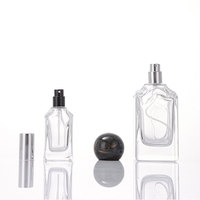 Flacon de parfum unique 30ml 100ml, flacons en verre plats avec emballage boîte, flacon de parfum de luxe, flacon de cologne