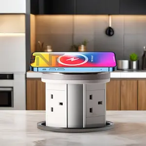 Customize motorized pop up power kitchen sockets tabletop tower sockets with USB A+C charging sockets