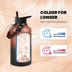 Gran capacidad deporte 18oz 32oz 40oz 64oz 128oz frasco de vacío cantimplora botella de agua gimnasio 1 5 galones aislado viaje jarra de agua manga - Product Image 5