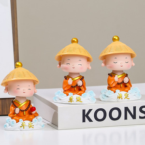 Figuras decorativas de resina Monk Xiangyun para sala de estar, Feng Shui, adorno de escritorio para el hogar, paz, suerte, calma, Año Nuevo Chino - Product Image 3