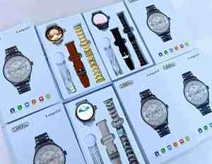 2 in 1 Smart Watch <b>with</b> 2 Straps Stainless Steel Watch Bands Round Shape Wireless Charging <b>Smartwatches</b> Smart Watch L500PRO - Product Image 3
