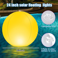 Boules de lumière flottantes gonflables à énergie solaire à LED RVB transfrontalières pour piscine et jardin et pelouse Lumières RVB à changement de couleur pour l'extérieur