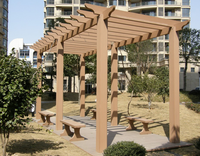 Fourniture d'usine contemporain WPC Composite bois accoudoir platelage Tubes de grain de bois Poutre de chevron de pergola pour jardin extérieur