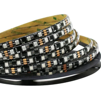 Lampu Komersial DC12V WS2811 Strip LED RGB Addressable PCB Hitam IP65 Tahan Air 5050 60LED/m 14W 2811 Strip LED Fleksibel