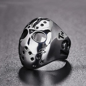 Anillo vikingo de acero inoxidable con máscara de calavera yunnique, joyería de moda para hombre, regalo, talla 8, 9, 10, 11, 12, 13 - Product Image 2
