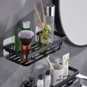 رف تخزين زاوية للحمام من الألومنيوم، رف تخزين للمرحاض بدون ثقب، رف زاوية للحمام - Product Image 6