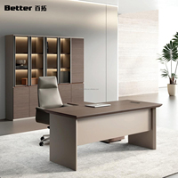 Bureau de direction moderne et simple, sur mesure, de qualité supérieure, en bois de luxe, en forme de L, directement de l'usine