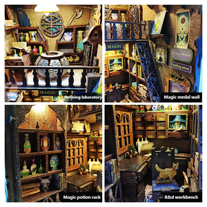 Kit <span class=keywords><strong>de</strong></span> Casa en Miniatura y Rincón <span class=keywords><strong>de</strong></span> Lectura para Armar - Juguete <span class=keywords><strong>de</strong></span> Cabaña Encantada con Decoraciones Mágicas - Product Image 4