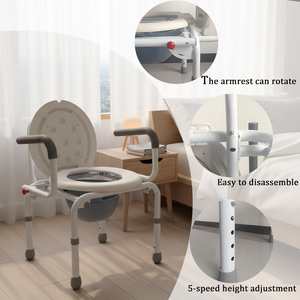 <span class=keywords><strong>Silla</strong></span> de Inodoro con Altura Ajustable y Reposabrazos de Espuma, Equipo de Seguridad para <span class=keywords><strong>Baño</strong></span> para Pacientes Embarazadas y para el <span class=keywords><strong>Baño</strong></span> - Product Image 6