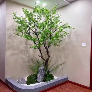 Peyzaj dekorasyon için doğal sahte gerçek ahşap gerçekçi yeşil ayak ağacı yapay ağaç kullanarak ev ve kulüp - Product Image 4