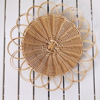 Gewebte Tischsets aus Rattan, Boho-Stil Untersetzer, Tischmatten, Wanddekoration für Wohnzimmer und Sofa