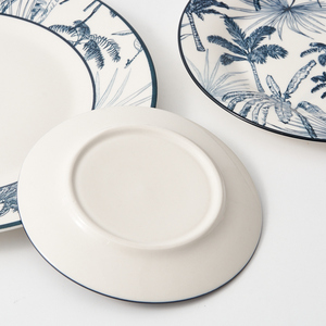 طقم أطباق عشاء بورسلين جديد مخصص بتصميم زهري وطباعة بنقوش، أطباق وأوعية جميلة بتصميم نباتي - Product Image 5