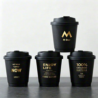 Vasos de Papel Biodegradables para Café, Aptos para Alimentos, Aislados, Desechables, para Bebidas Calientes y Frías, con Tapa y Logotipo Personalizado