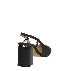 Zapatos de tacón para mujer Keys Donna Slingback K-10612 Argento Pumps Black Heel - Product Image 3