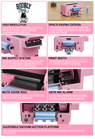 Nueva Impresora UV DTF Haolic de 16oz A3 Rosa, Película de Transferencia en Rollo, Impresora de Etiquetas, Plotter de Impresión de Adhesivos, Laminadora de Tinta, 1 Año de Garantía