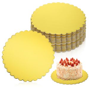 20cm 3mm Wholesale Cross-border Golden Color Lace Round Oil-proof Corrugated Paper <strong>Cake</strong> Board <strong>Cake</strong> Base <strong>Tray</strong> - Product Image 5