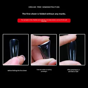 Ventes en gros de faux ongles en gel souple à presser, couverture complète, courts, sans lime, français, pour salon de <span class=keywords><strong>manucure</strong></span>, ongles artificiels pour les pieds - Product Image 2
