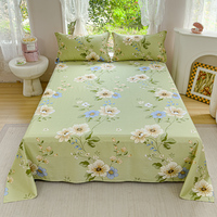Ensembles de literie en coton confortable king size, taie d'oreiller, drap de lit de luxe imprimé, ensembles de draps plats, vente en gros