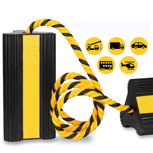 Heavy Duty Aircraft Chocks <b>Rubber</b> for Ground Support 21cm Non Slip Nylon Rope Wheel Stopper Durable Tire <b>Block</b> Bulk - Product Image 5